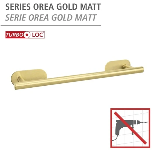 Wenko Orea Turbo-Loc Towel Rail - 40 Cm - Stainless Steel - Gold Matt - Wenko - Image 5