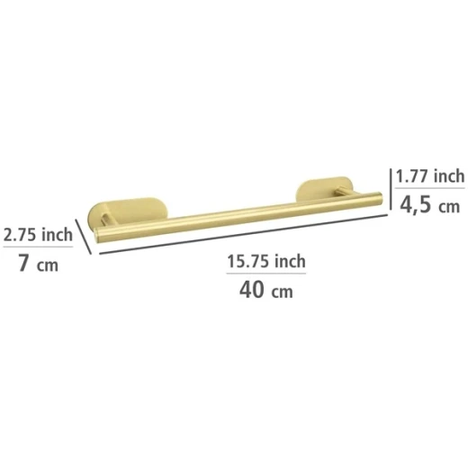 Wenko Orea Turbo-Loc Towel Rail - 40 Cm - Stainless Steel - Gold Matt - Wenko - Image 3
