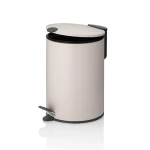 Kela Mats 3L Metal Pedal Bin – Beige | Silent Close & Non-Slip Compact Trash Can - Kela