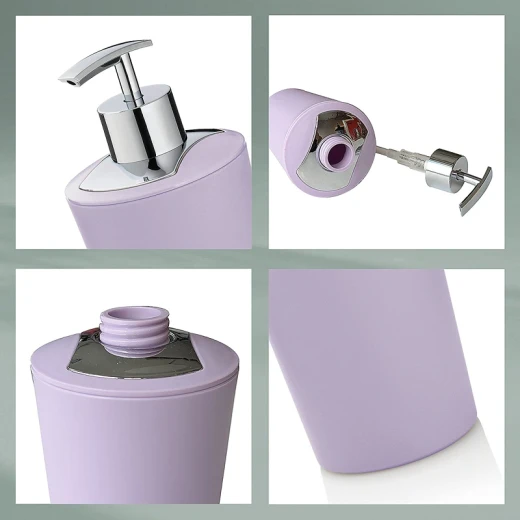 Kela Marta Ceramic Bathroom Liquid Soap Dispenser -350 ml -  Pastel Lilac - Kela - Image 4