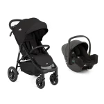 Joie Litetrax Travel System (Shale) – All-in-One Stroller & Car Seat Set with One-Hand Fold and Enhanced Safety - Joie
