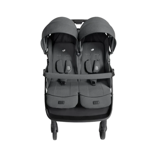 Joie Signature Estrella Double Stroller in Ebony Black: Lightweight, easy fold stroller for newborns up to 22kg. Perfect for twins/siblings. Smooth, comfortable rides and simple handling for busy parents. - Joie - Image 5