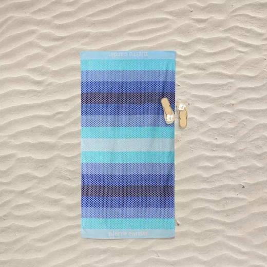 Pierre Cardin Dotty Beach Towel - 100% Cotton - 90x170 Cm - Blue - Pierre Cardin - Image 2