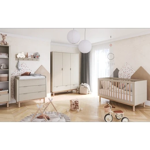 Pinio Miloo 3-Door Baby Room Wardrobe - Champagne - Pinio - Image 3