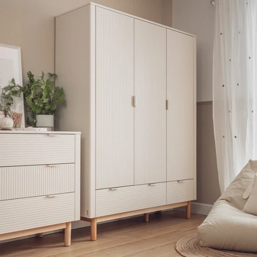 Pinio Miloo 3-Door Baby Room Wardrobe - Champagne - Pinio - Image 5