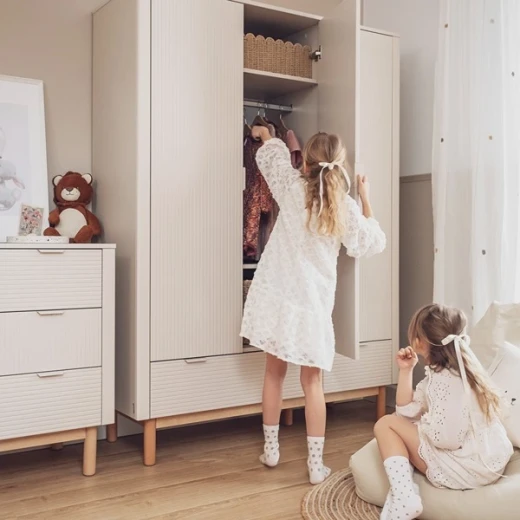Pinio Miloo 3-Door Baby Room Wardrobe - Champagne - Pinio - Image 6