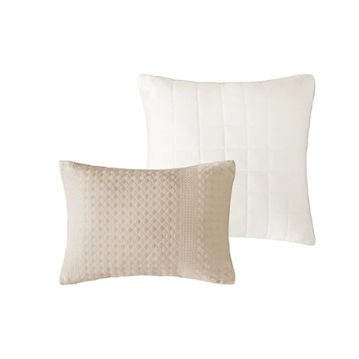 Nova Home Nari Waffle Jaquard Microfiber Comforter Set - Single & Twin - 5Pcs - Beige - Nova Home - Image 5
