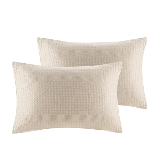 Nova Home Nari Waffle Jaquard Microfiber Comforter Set - Single & Twin - 5Pcs - Beige - Nova Home - Image 6