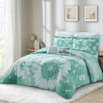 Nova Home Maude Double-Face Printed Comforter Set - 8pcs - King & Super King - Green - Nova Home