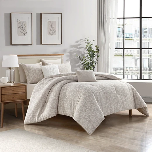 Nova Home Fraidy Cotton Jacquard Comforter Set - 100% Cotton - King - 8Pcs - Taupe - Nova Home - Image 8