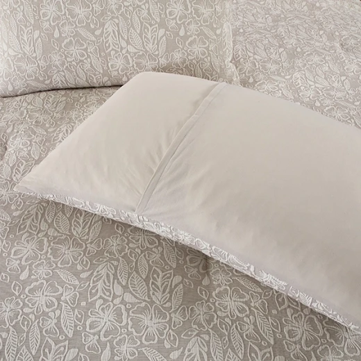 Nova Home Fraidy Cotton Jacquard Comforter Set - 100% Cotton - King - 8Pcs - Taupe - Nova Home - Image 6