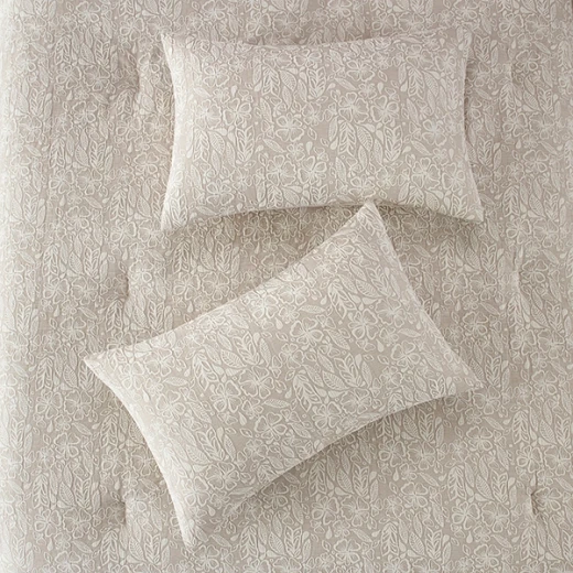 Nova Home Fraidy Cotton Jacquard Comforter Set - 100% Cotton - King - 8Pcs - Taupe - Nova Home - Image 5