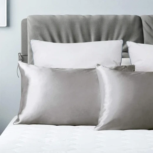 Nova Home Yildiz Satin Pillow Case Set - 2Pcs - Silver - Nova Home - Image 2