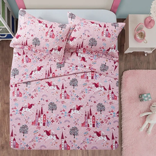 Nova Home Ruya Printed Bedspread Set - King & Super King - 4 Pcs - Pink Nova Home Ruya Printed Bedspread Set - King & Super King - 4 Pcs - Pink