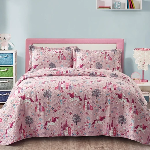 Nova Home Ruya Printed Bedspread Set - King & Super King - 4 Pcs - Pink - Nova Home - Image 10