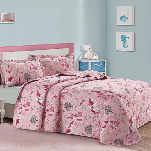 Nova Home Ruya Printed Bedspread Set - King & Super King - 4 Pcs - Pink - Nova Home - Image 9