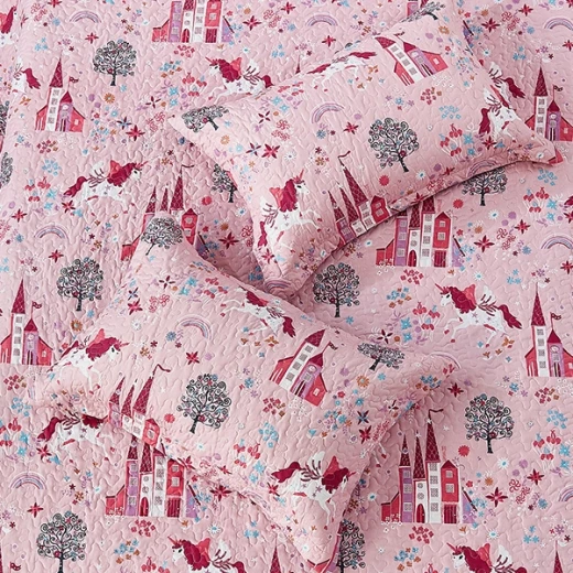 Nova Home Ruya Printed Bedspread Set - King & Super King - 4 Pcs - Pink - Nova Home - Image 7