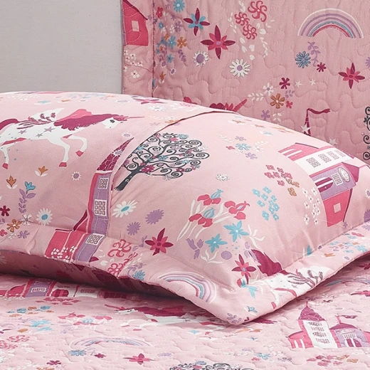 Nova Home Ruya Printed Bedspread Set - King & Super King - 4 Pcs - Pink - Nova Home - Image 5