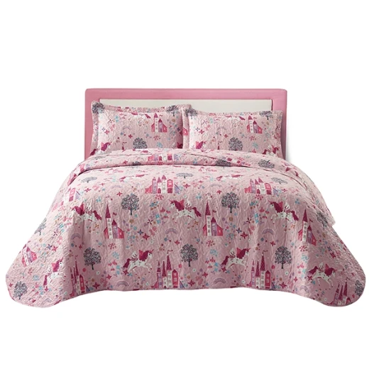 Nova Home Ruya Printed Bedspread Set - King & Super King - 4 Pcs - Pink - Nova Home - Image 4