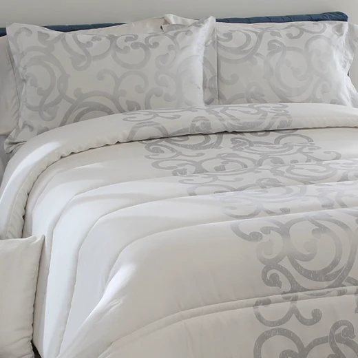 Nova Home Amiens Spanish Jaquard Comforter Set - 6pcs - King & Super King - Grey - Nova Home - Image 3