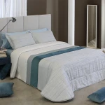 Nova Home Adkins Spanish Jaquard Comforter Set - 6pcs - King & Super King - Blue - Nova Home