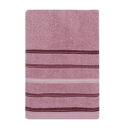 Nova Home Orion Striped Towel - 100% Cotton - 50x90 Cm - Rose - Nova Home - Image 2