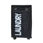 Weva "Trolly" Laundry Basket With Wheels - Black - Weva