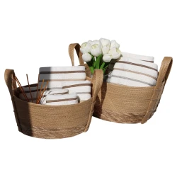 Weva Loom Basket Set - 2 Pcs - Natural