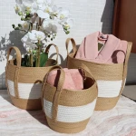Weva Gleam Basket Set - 3 Pcs - White/Natural - Weva