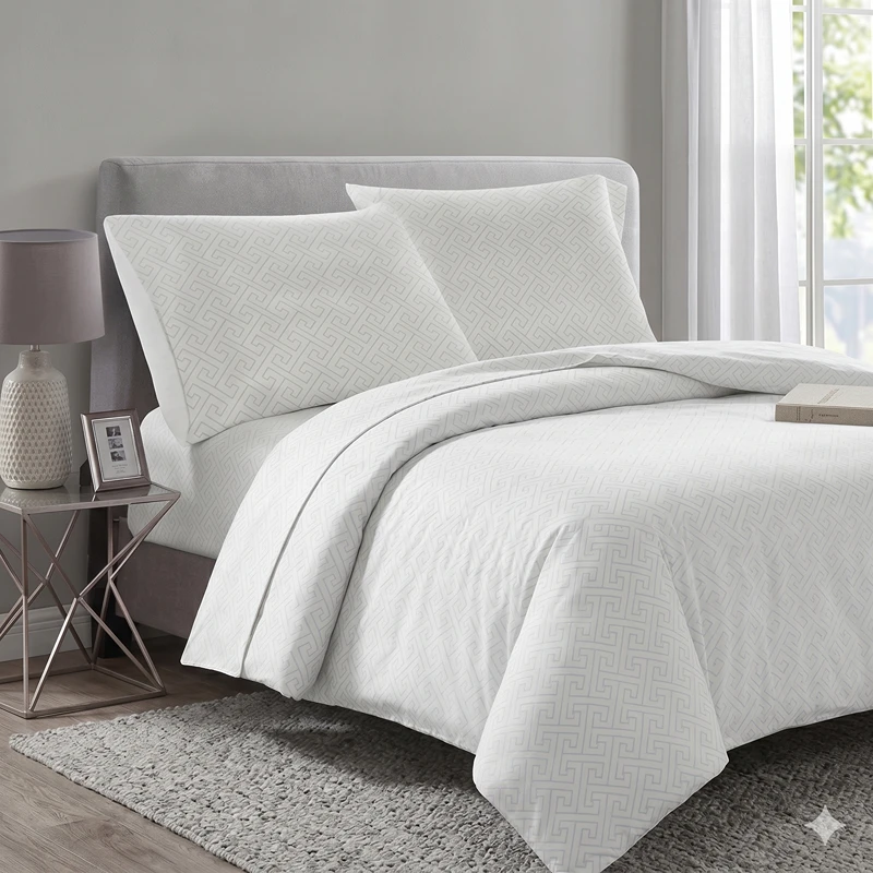 NOVA Home Regal 100% Cotton Duvet Cover White Twin - Nova Home