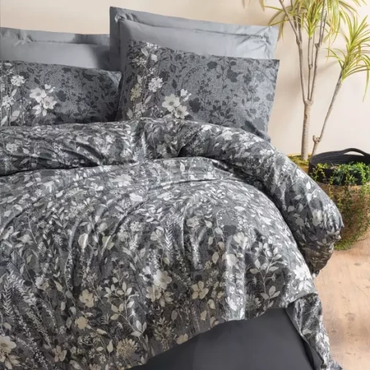 Nova Home Comely Duvet Cover Set - 100% Cotton - King & Super King - 4 Pcs - Grey Nova Home Comely Duvet Cover Set - 100% Cotton - King & Super King - 4 Pcs - Grey