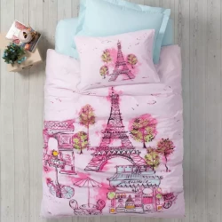 Nova Home Corisa Duvet Cover Set - 100% Cotton - Single & Twin - 3 Pcs - Pink