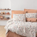 Nova Home Oniks Duvet Cover Set - 100% Cotton - Single & Twin - 3 Pcs - Peach - Nova Home