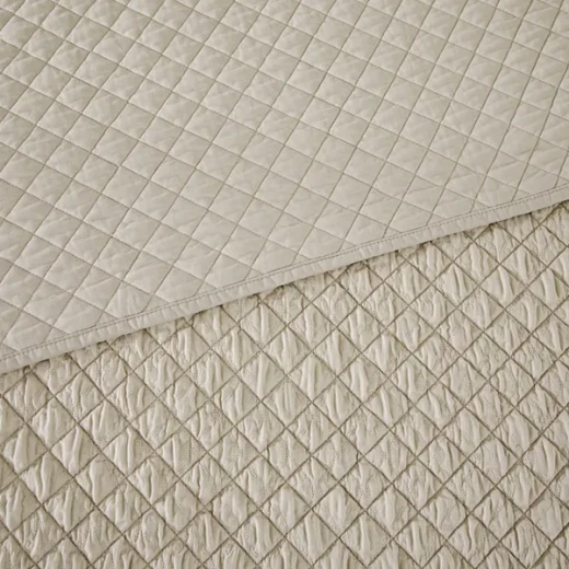 Nova Home Vivid Jaquard Bed Spread Set - 3Pcs - King & Super King - Beige - Nova Home - Image 2