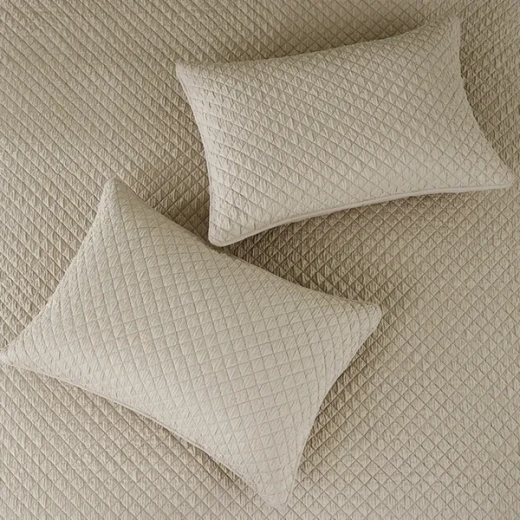 Nova Home Vivid Jaquard Bed Spread Set - 3Pcs - King & Super King - Beige - Nova Home - Image 4