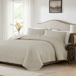 Nova Home Vivid Jaquard Bed Spread Set - 2Pcs - Single & Twin - Beige - Nova Home