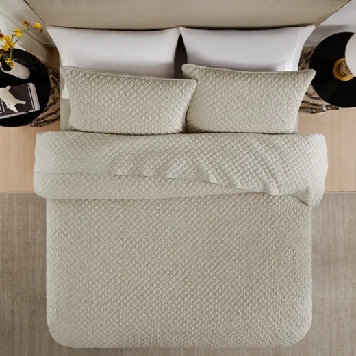 Nova Home Vivid Jaquard Bed Spread Set - 2Pcs - Single & Twin - Beige - Nova Home - Image 6
