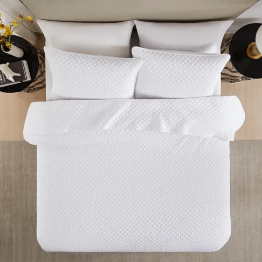 Nova Home Vivid Jaquard Bed Spread Set - 2Pcs - Single & Twin - White - Nova Home - Image 6