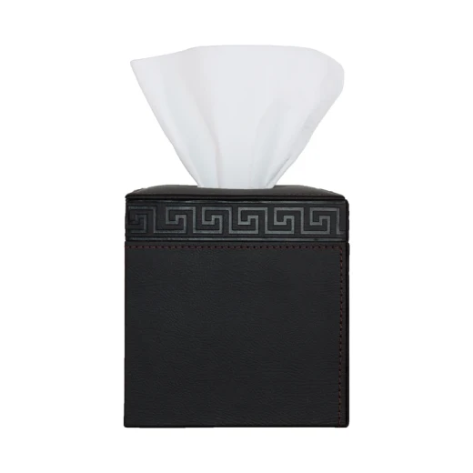 Nova Home Versace Square Leather Tissue Box - Black - Nova Home - Image 2