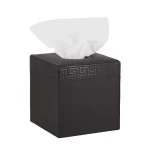 Nova Home Versace Square Leather Tissue Box - Black - Nova Home