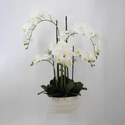 Nova Home "Cascade" Flower Arrangement with Pot- 84 cm - White