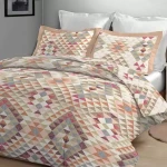 نوفا هوم Arabesque طقم وجه لحاف شتوي قطن فلانيل دافئ - مجوز & مجوز كبير - 4 قطع - متعدد الألوان - نوفا هوم