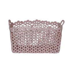 Nova Home "Yarnware" Cotton Crochet Basket - Rose