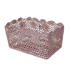 Nova Home "Threadlet" Cotton Crochet Basket - Rose