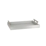 Nova Home Versace Rectangular Leather Tray - Small - Silver - Nova Home