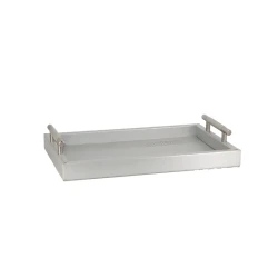 Nova Home Versace Rectangular Leather Tray - Small - Silver