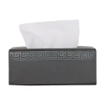 Nova Home Versace Rectangular Leather Tissue Box - Brown - Nova Home