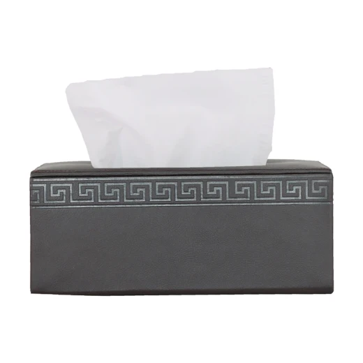 Nova Home Versace Rectangular Leather Tissue Box - Brown
