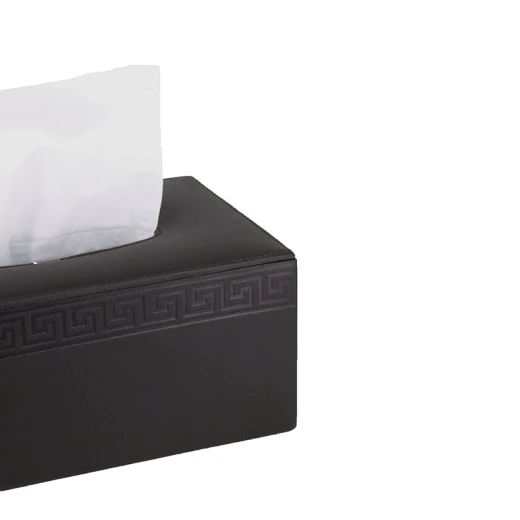 Nova Home Versace Rectangular Leather Tissue Box - Black - Nova Home - Image 3