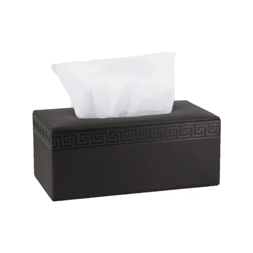 Nova Home Versace Rectangular Leather Tissue Box - Black - Nova Home - Image 2